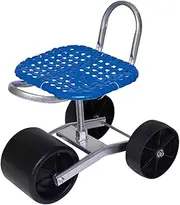 ＫＬＫＣＭＳ Rolling Stool with Back Support Garden Chair Cart for Yard Garage Picking