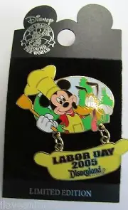 Disney Pin 41145 DLR Labor Day Mickey Mouse & Pluto Pin