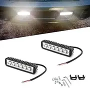Fluher 2 PCS Car LED Daytime Running Light, 12V 18W 6000K 1200LM IP67 Waterproof Vehicle Auxiliary Light, Cars, motorcycles, off-road vehicles, trucks, forklifts, boats general (White)