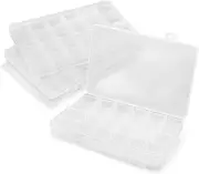 4 Pack Clear Plastic Organizer Box 24 Grids Plastic Organizer Box