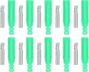 Respicefinem 10 Set Banana Female Socket Brass PA Jack Connector Insulation Tube Press Fit Adapter Ideal for Electronic Industrial Equipment Inverters Welding Machinery Solar (Green)