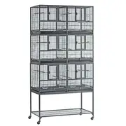 Flyline Triple-Double Breeding Bird Cage for Canary Parakeet Cockatiel Lovebird Finch