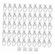 Multipurpose Curtain Hook Set 50Pcs Sliding Gliders and 4Pcs Rack End Stoppers