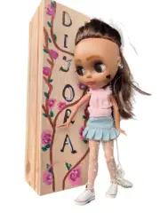 Blythe ooak doll Handmade Finished Doll "Dijora" with wood box include