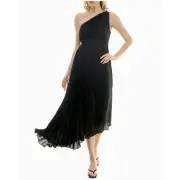 New Nicole Miller Black Single Shoulder Strap Dress Size 10