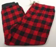 Sonoma Flannel Pajama Pants Men XXL Jogger Pockets Red Buffalo Plaid Cotton