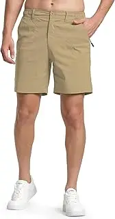 [YueYangHe] Mens 7'' Stretch Golf Shorts Lightweight Elastic Waist Quick Dry Hiking Travel Shorts