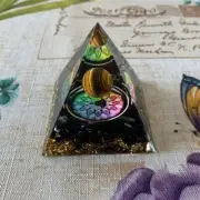 Tiger Eye Reiki Orgonite Pyramid Obsidian Orgone Pyramid Home Decoration