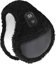 [Generic] Running Earmuffs for Men in Winter, Heated Earmuffs Made of Cotton and Wool, 3- Heating, Heated Earmuffs with Warm Fleece Lining, Automatic Shut-Off After Wear, black, Siehe Beschreibung
