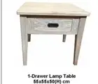 HAMPTON GREY WASHED OAK SIDE TABLE / LAMP TABLE/ACCENT TABLE 1 DRAWER