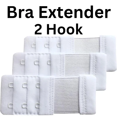 3 PCS 2 Hook Bra Extender Extension Strap Underwear Strapless White Bra Strap UK