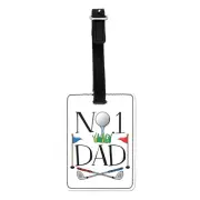 No.1 Dad Golf Visual Luggage Tag Suitcase Bag - Funny Father's Day Gift Present
