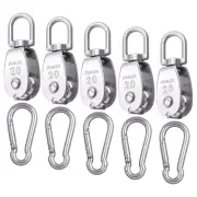 5 Pcs M20 Single Pulley Block, 304 Stainless Steel Lifting Crane Swivel Pulley,
