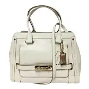 NEW Coach Smooth Leather Swagger Frame Satchel Shoulder Bag 37182 CHALK $595