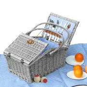Deluxe 4 Person Picnic Basket Set with Accessories