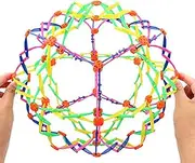 Expanding Ball, 6.5 Inch Rainbow Breathing Ball, Collaspsible Magic Sphere Sensory Toy with Light, Novelty Scattered Flower Sphere Stress Relieves Toy, for Kids and Adults