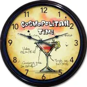 Cosmopolitan Time Wall Clock Cosmo Cocktail Vodka Lemon Liquor Martini New 10"
