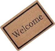 YARNOW 1Pc Welcome Door Mat Durable Water Absorption Rubber Carpet Non Slip Ultra Thin Floor Mat for Entrance Kitchen Bathroom Bedroom Living Office Light Brown