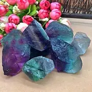 [Htppzjr] 1PC Raw Fluorite Stone,Rainbow Fluorite Rough Crystal, Natural Crystals Rough Stones,Healing Crystal Stone, Mineral Specimen Gemstone, Reiki Crystal for Tumbling Cabbing and Polishing