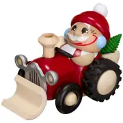 Chunky MINI Santa on Tractor German Smoker Incense Figurine