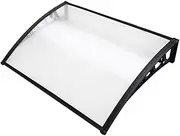 Instahut Window Awning Brown PC Panel with Black Bracket Outdoor Door Canopy Sun Shade Shelter, Patio Terrace Garden Baconly Porch Shield Rain Snow Eaves Cover Protector, 1mx1.2m DIY