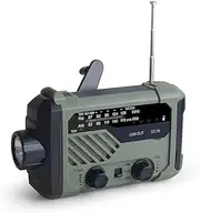 Multifunctional Hand Crank Weather Radio with LED Flashlights, SOS Alarm, Cell Phone Charger, AM/FM/NOAA Radio Frequencies, Ideal for Emergencies (Green)