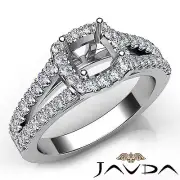 Split Shank Halo Accent Cushion Semi Mount Diamond Engagement Ring Gold 1.75Ctw