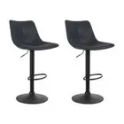 NNEDSZ Set of 2 Bar Stools Gas Lift- Black