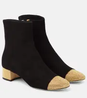 [Rene Caovilla] Rene Caovilla Embellished suede ankle boots AU 9 multicoloured