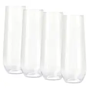Clear Plastic Stemless Champagne Glasses 250ml (Pack of 4)