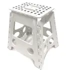 39cm White Plastic Folding Stool Step Indoor Outdoor Home Portable Flat Chair
