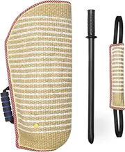 Dog Bite Training Set Dog Bite Sleeve Arm with Whip Agitation Stick, Professional Dogs Training Equipment Protection for Biting, Dog Bite Pillow Tug Toy, Interactive K9 Pitbull German Shepherd Puppy