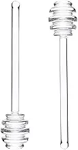 2 PCS Glass Honey Stick Honey Spoon Dipper Honey Stirrer Sticks Honey Comb Wand Glass Honey Spoon Bee Honey Dipper for Mason Jar