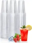 100pcs 16 Oz Plastic Cups, Ice Coffee Cups to Go - Crystal Clear PET Party Cups
