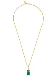Crystal Haze Nostalgia Bear 18kt Gold-plated Necklace - Dark Green ONE SIZE