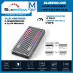 ♞,♘BLUEENDLESS SSD 外殼 RGB 外殼 M.2 雙 NVME SATA USB 3.1 TYPE-C