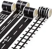 FOMIYES Road Washi Tape 9pcs Traffic Sign Stickers for Kids DIY Crafts, Decorative Masking Tapes, Playing and Learning Toy