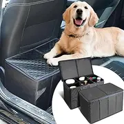 Abbylike 2 Pcs Back Seat Extender for Dogs up to 200 Lbs, Car Front Seat Extender with Storage Bins Car Organizer Gap Filler for Large Dogs Pet Travel