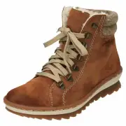 Rieker Lace Up Warm Lined Ankle Boots Z8610-24 Flat Suede Zip Fleece Shoe