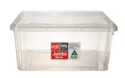 5 x 20L Plastic Storage Container Stackable Kitchen Pantry Organiser Tubs Box