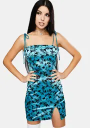 [Dolls Kill] Butterfly Bloom Blue Verso Mini Dress