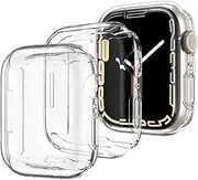 JOYAUS [2 Pack] Screen Protector Case for Apple Watch Series 9 8 7 41mm, Full Body TPU All-Around Protective Ultra Clear Slim Soft Cover for iWatch Series 8 7 41mm