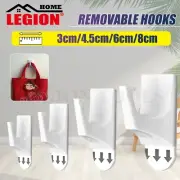 White Removable Hooks Self Adhesive Wall Hanging Utility Hook 4 Sizes