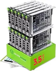 WORKDONE 12-Pack - 3.5" Hard Drive Caddy - Compatible for Dell PowerEdge Selected 11-13th Gen Servers - with Installation Manual - Front Sticker Labels - Screwdriver - Strong Tray Screws