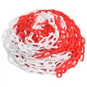 vidaXL Warning Chain Red and White 100 m Ø4 mm Plastic