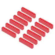 12pcs Plastic Hex Shank Screwdriver Bit Holder 8 Holes Drill Storage Case, Red