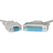 10-Feet Null Modem DB9F/DB25M Molded Cable transmit & receive signals crossed