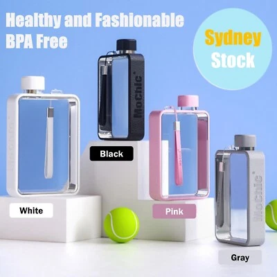 Portable A5 Flat Water Bottle Cup Slim BPA Free Drinking Bottle for Sport Travel