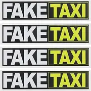 LT Easiyl 4pcs Fake Taxi Sticker Car Sticker Waterproof Self Adhesive Sticker Cartoon Sticker Decoration for Caravan Car Bus Motorcycle Electric Car, White