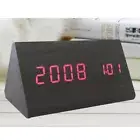 Bedside Wooden Digital Alarm Clock with LED Display Temperature for Bedroom